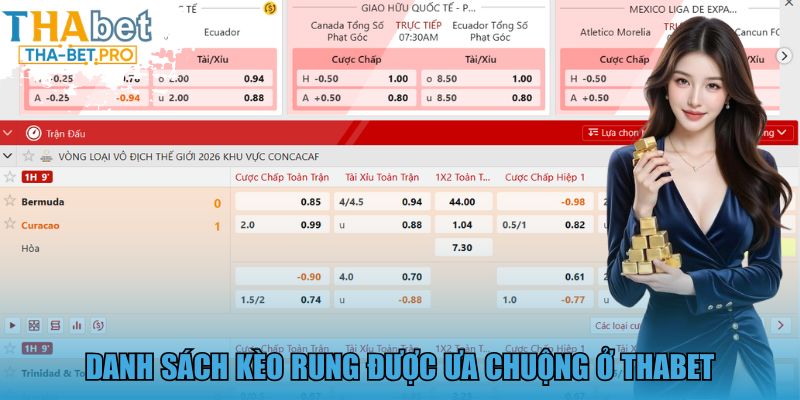 Danh sách kèo rung được ưa chuộng ở THABET