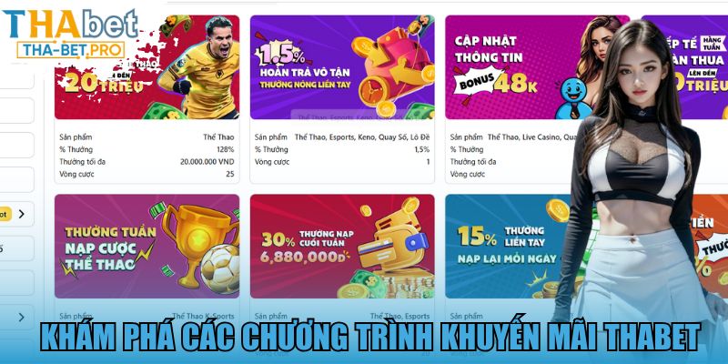 Khám phá các chương trình khuyến mãi THABET